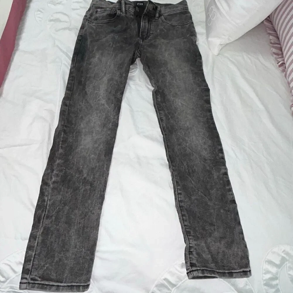 Gap boys black acid wash denim sz 8